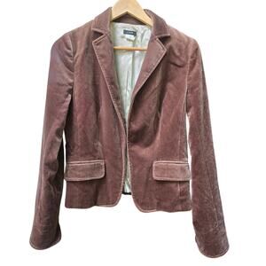 J.Crew Womens Vtg Y2K Preppy Academia English Countryside Brown Velvet Blazer 6